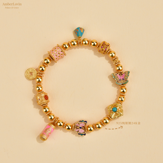 Golden Branch & Misty Butterfly Bracelet
