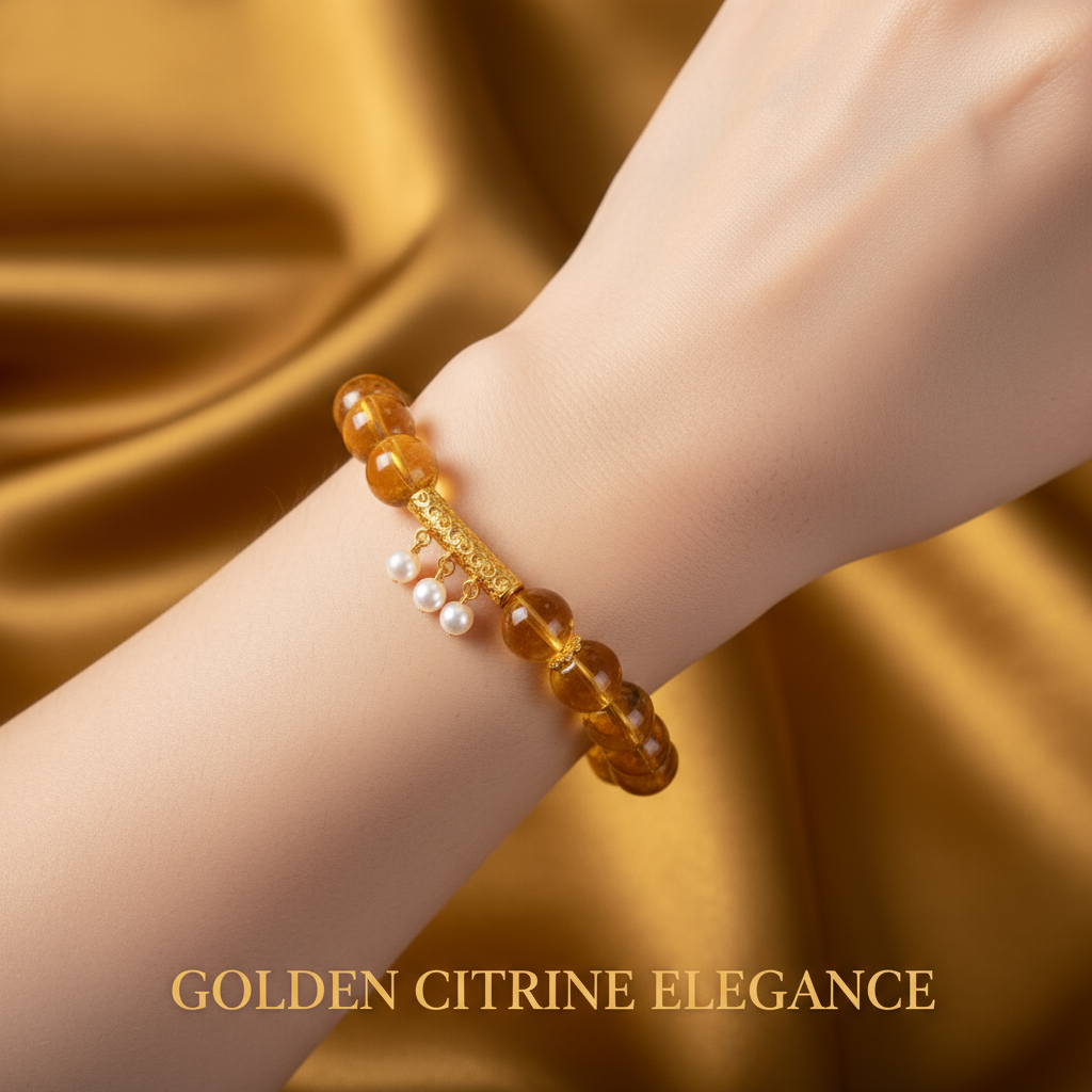 Floral Series - Golden Blossom Citrine Bracelet