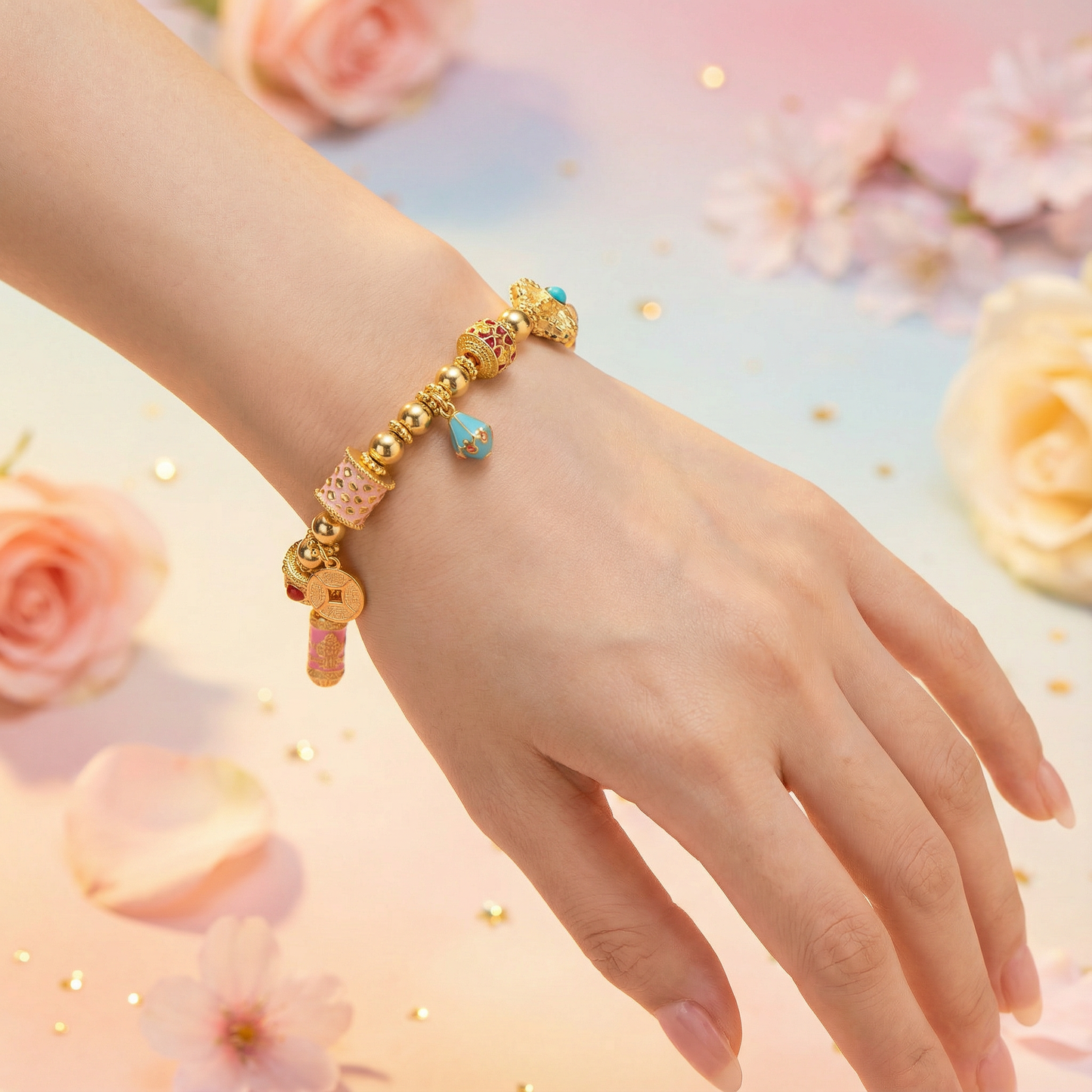 Golden Branch &amp; Misty Butterfly Bracelet