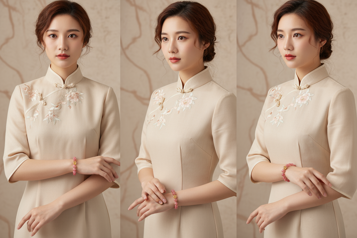 Floral Series - Crimson Jade Cherry Blossom Rain Stone Bracelet 