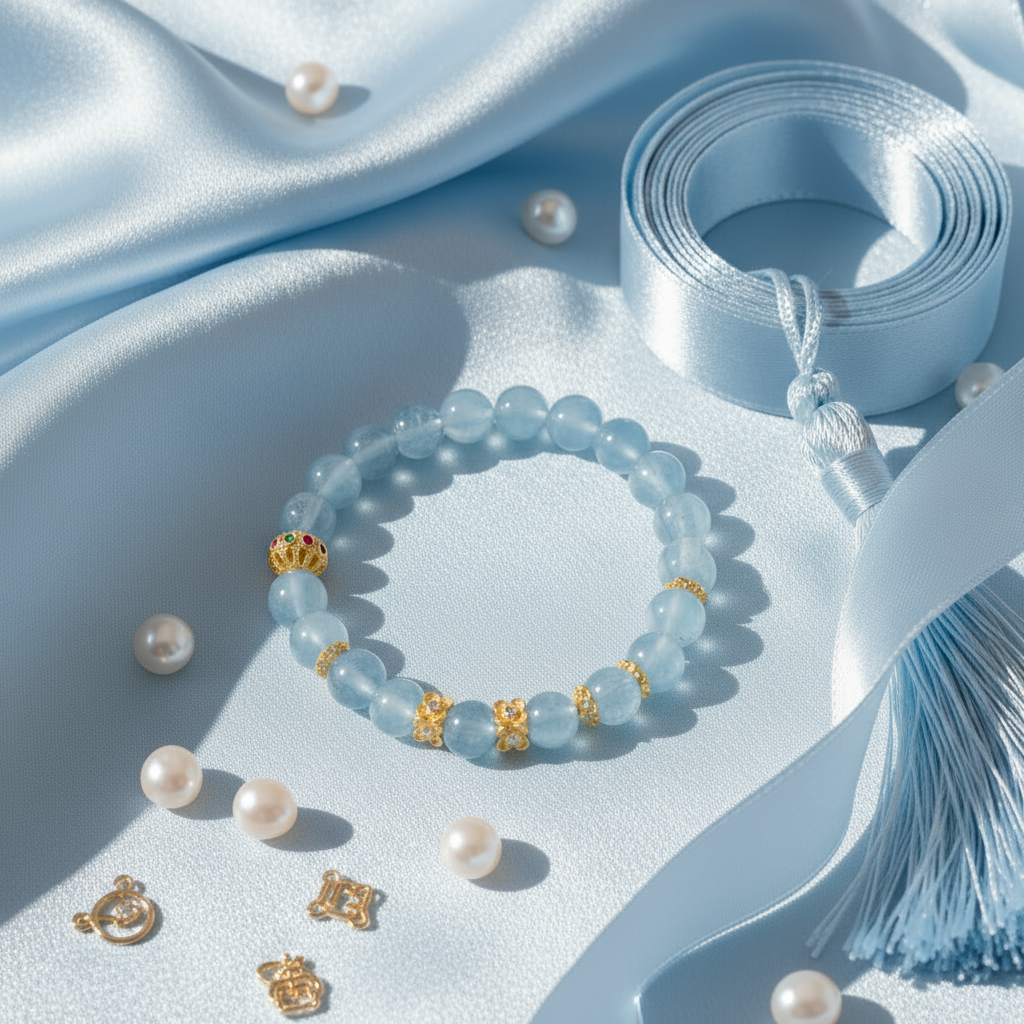 Floral Collection - First Moon Aquamarine Bracelet