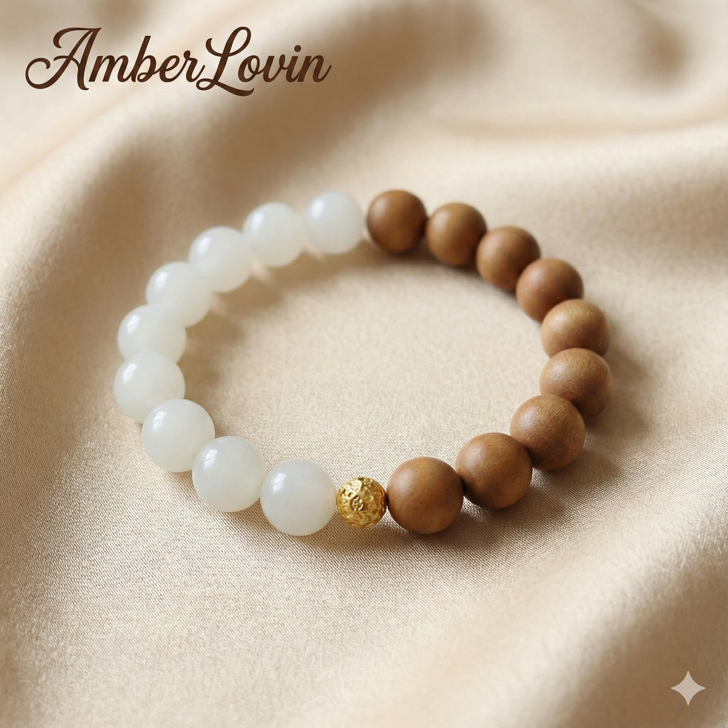 Balance &amp; Grace Hetian Jade and Sandalwood Bracelet