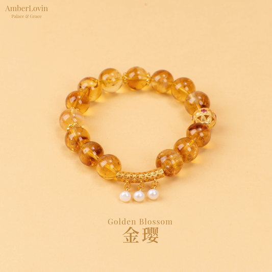 Floral Series - Golden Blossom Citrine Bracelet 